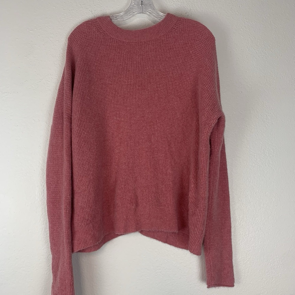 Point Sur Sweater Small Oversized Waffle Knit Button Back Preppy Cozy Alpaca‎ S